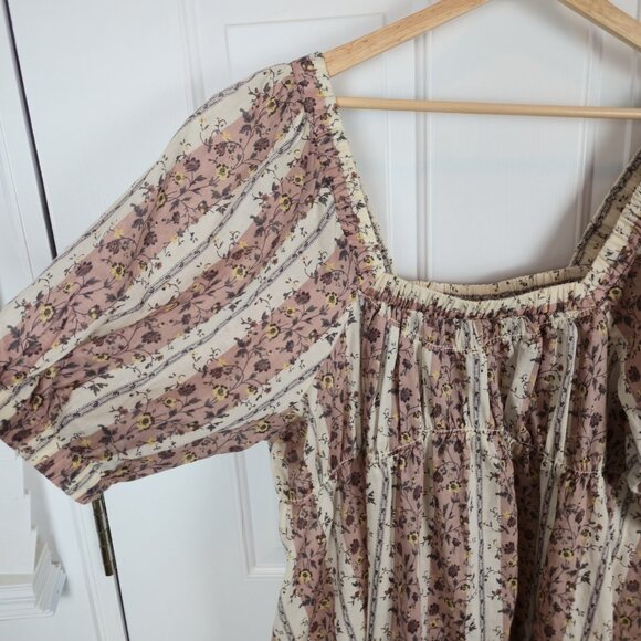 FREE PEOPLE Vintage Lover Cotton Top Medium Womens Tunic Floral Boho Peasant NEW - Picture 11 of 13